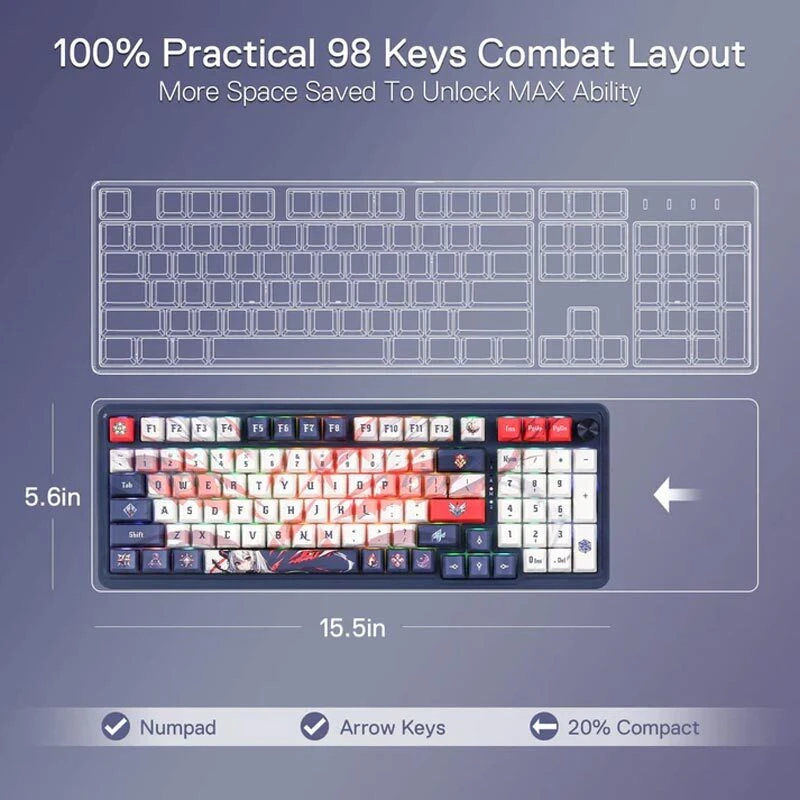 کیبورد بی سیم گیمینگ ردراگون EISA K686 PRO SE Anime