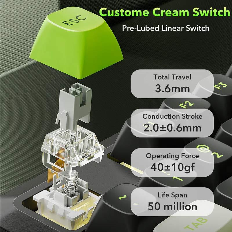 کیبورد بی سیم گیمینگ ردراگون K734BWG RGB PRO TKL