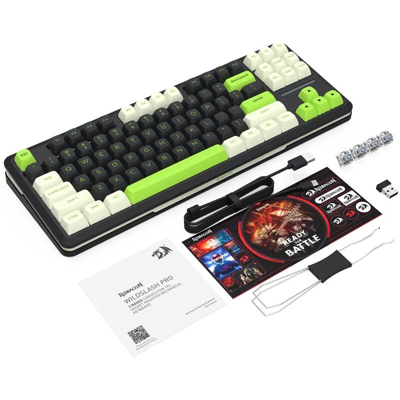 کیبورد بی سیم گیمینگ ردراگون K734BWG RGB PRO TKL