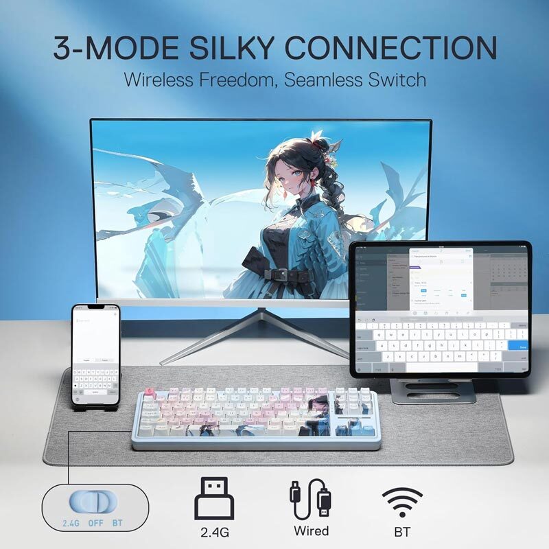 کیبورد بی سیم گیمینگ ردراگون ANTONIUM K728 PRO SE Anime