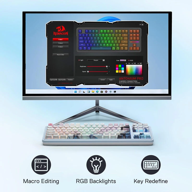 کیبورد بی سیم گیمینگ ردراگون ANTONIUM K728 PRO SE Anime
