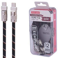کابل دو سر تایپ سی فست شارژ 60 وات تسکو TCPD 714 طول 1.2 متر