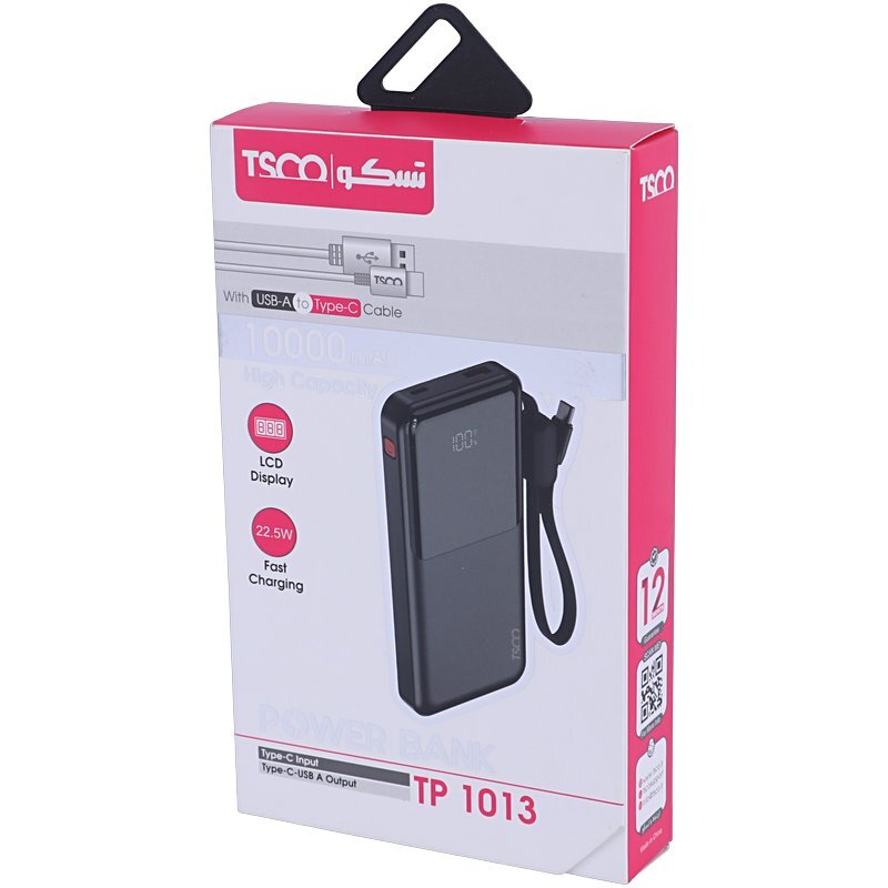 پاور بانک فست شارژ تسکو TP 1013 PD 22.5W ظرفیت 10000 میلی آمپر ساعت