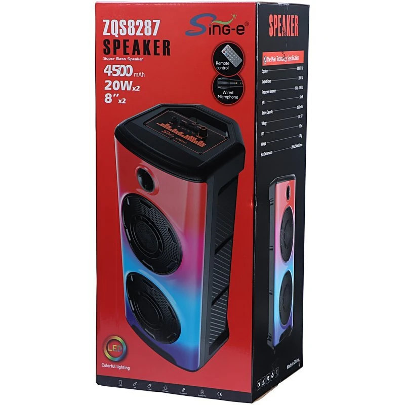 اسپیکر چمدانی بلوتوثی سینگ ای ZQS8287 + میکروفون و ریموت کنترل