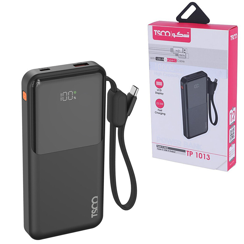 پاور بانک فست شارژ تسکو TP 1013 PD 22.5W ظرفیت 10000 میلی آمپر ساعت