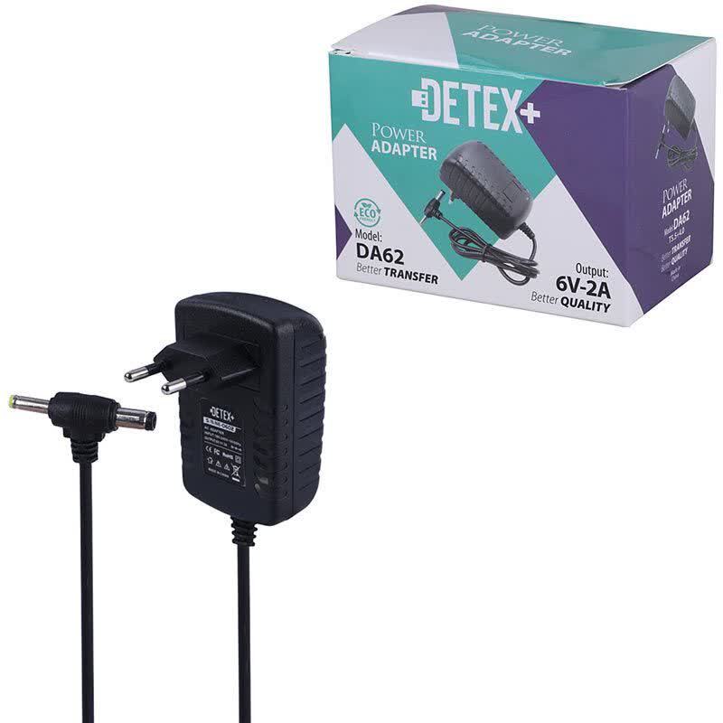 آداپتور برق دو فیش Detex+ DA62 6V 2A
