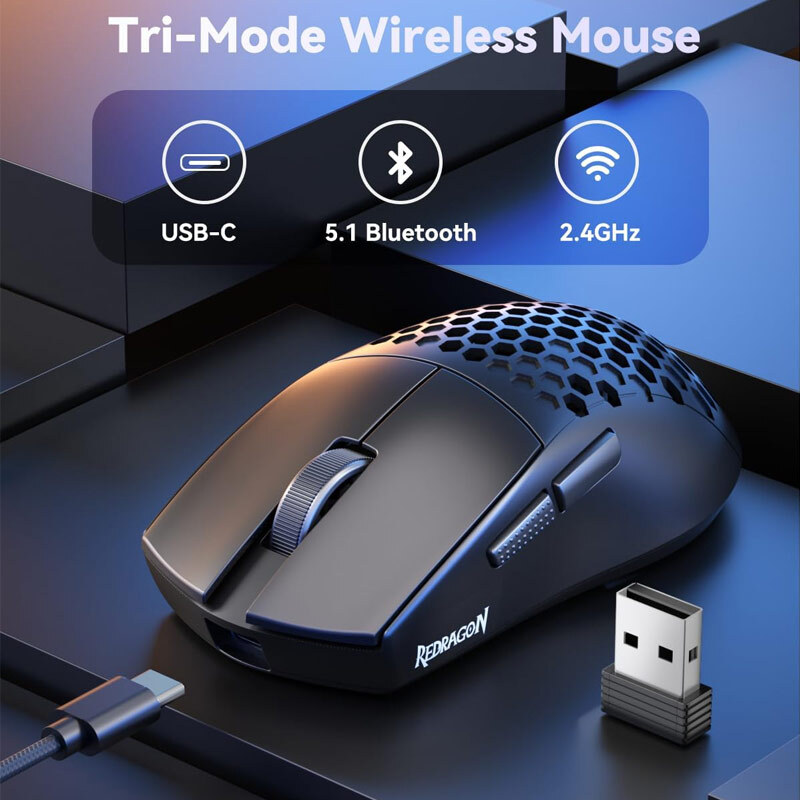 موس بی سیم گیمینگ ردراگون M725-LIT