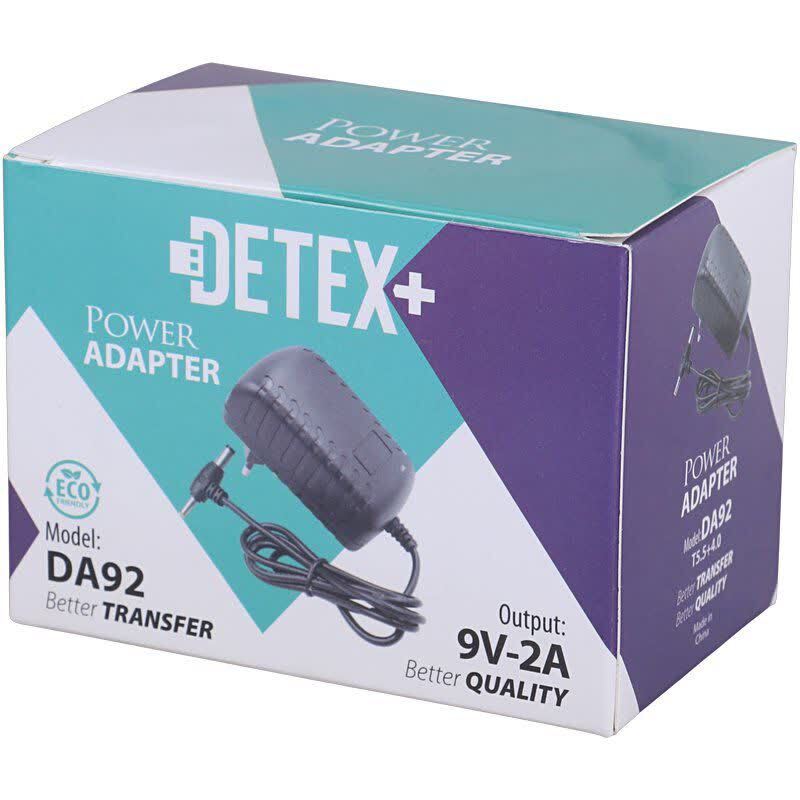 آداپتور برق دو فیش Detex+ DA92 9V 2A