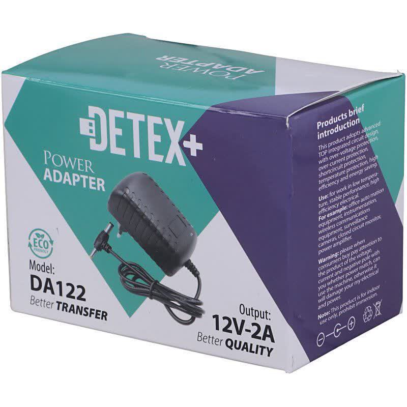 آداپتور برق دو فیش Detex+ DA122 12V 2A