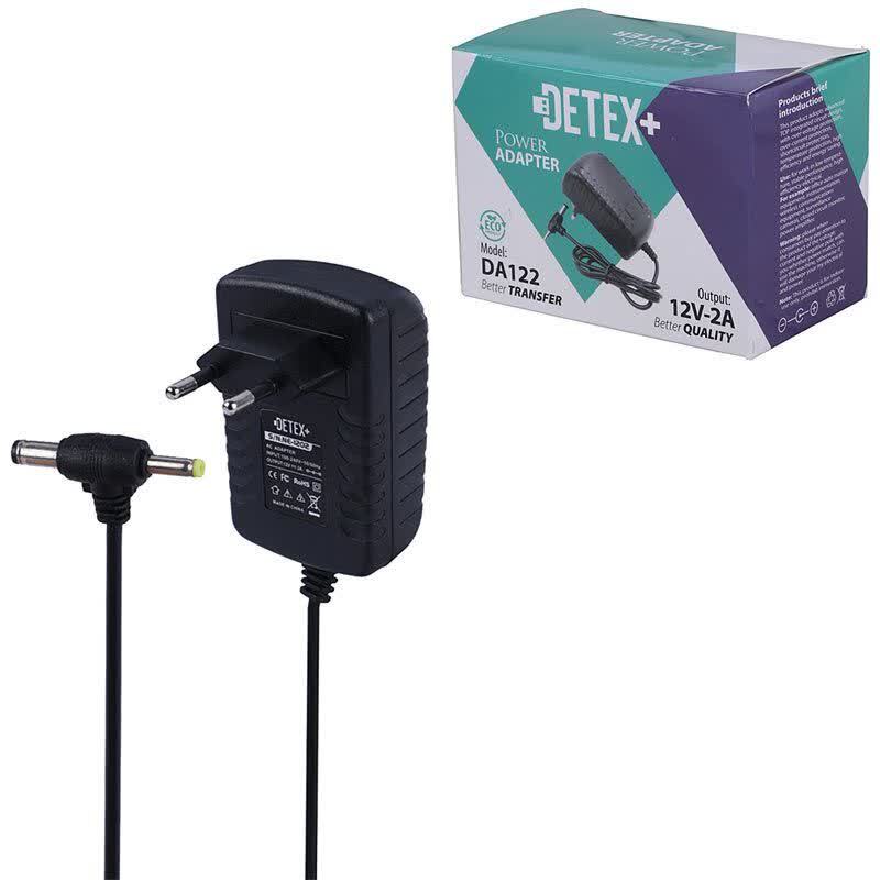آداپتور برق دو فیش Detex+ DA122 12V 2A