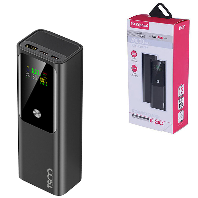 پاور بانک فست شارژ تسکو TP 2004 PD 100W ظرفیت 20000 میلی آمپر ساعت