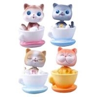 اکشن فیگور طرح گربه در فنجان کد 1858 بسته 4 عددی