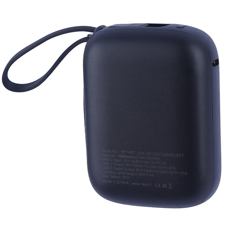 پاور بانک فست شارژ تسکو TP 1007 PD QC3.0 20W ظرفیت 10000 میلی آمپر ساعت