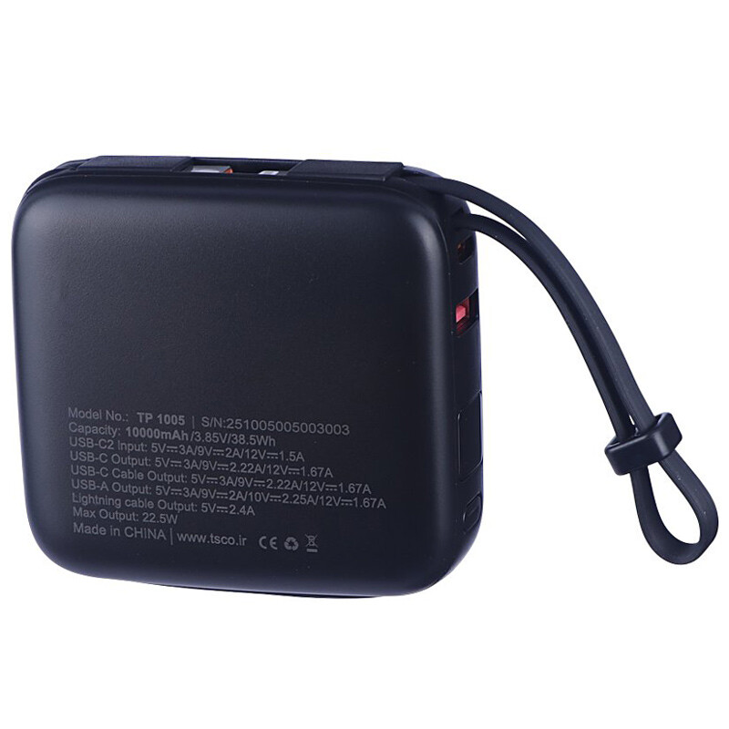 پاور بانک فست شارژ تسکو TP 1005 PD QC3.0 22.5W ظرفیت 10000 میلی آمپر ساعت
