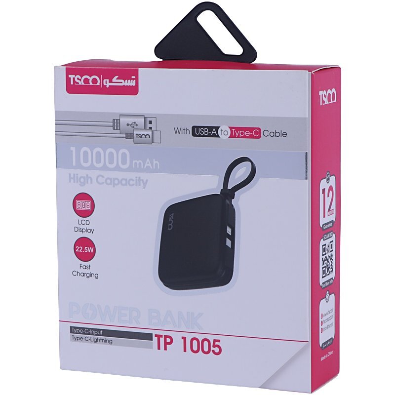 پاور بانک فست شارژ تسکو TP 1005 PD QC3.0 22.5W ظرفیت 10000 میلی آمپر ساعت
