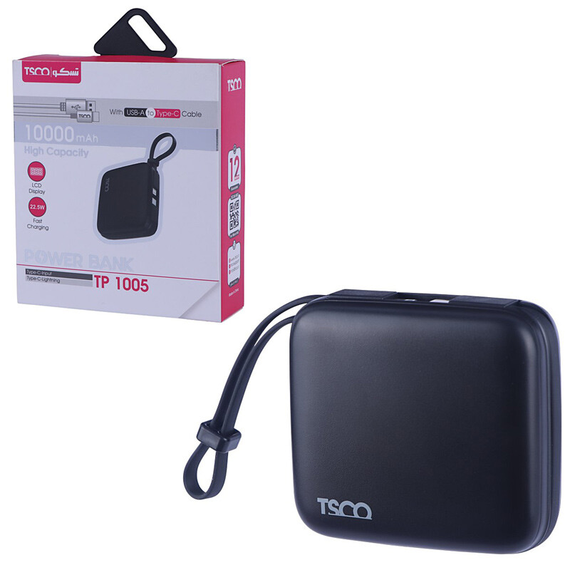 پاور بانک فست شارژ تسکو TP 1005 PD QC3.0 22.5W ظرفیت 10000 میلی آمپر ساعت