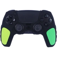 روکش دسته بازی PS5 استوپ دار زمینه مشکی سبز زرد