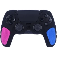 روکش دسته بازی PS5 استوپ دار زمینه مشکی آبی صورتی