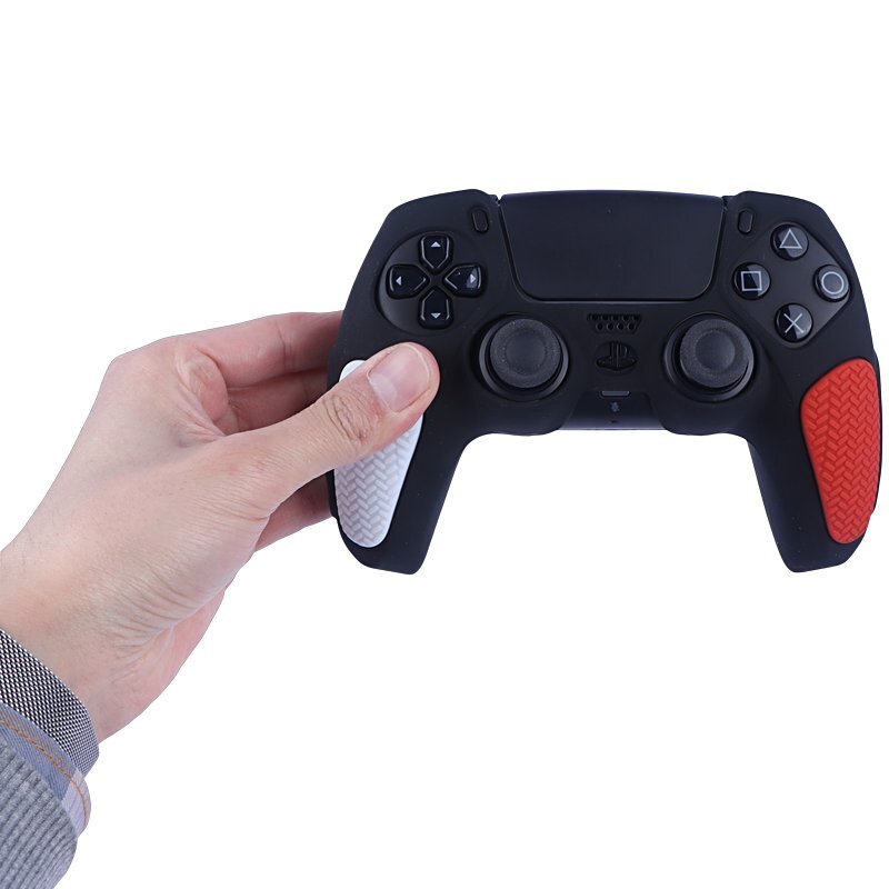 روکش دسته بازی PS5 استوپ دار زمینه مشکی قرمز سفید