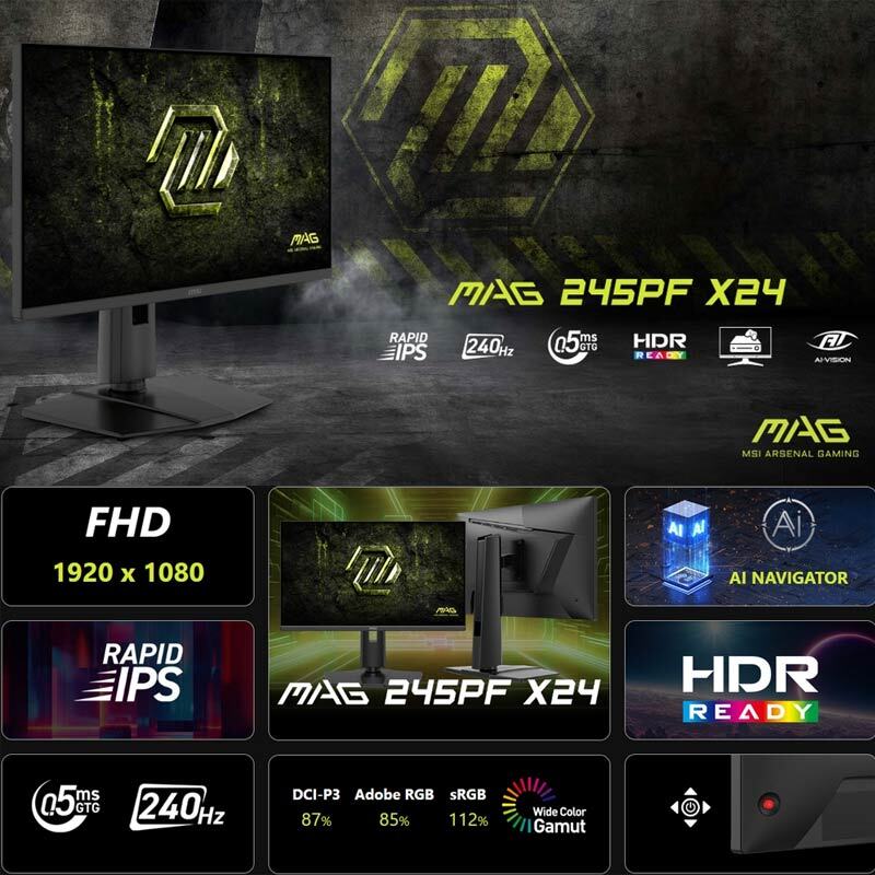 مانیتور گیمینگ ام اس آی MAG 245PF X24 سایز 23.8 اینچ