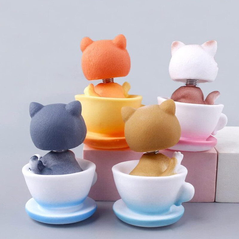 اکشن فیگور طرح گربه در فنجان کد 1858 بسته 4 عددی