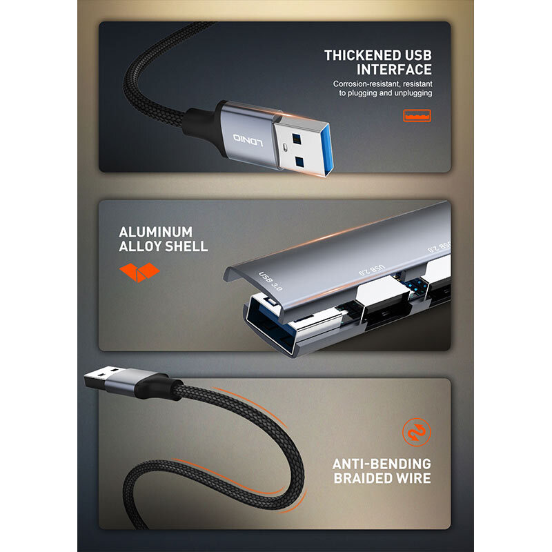 هاب 7 پورت USB 3.0 الدینیو DS-97U