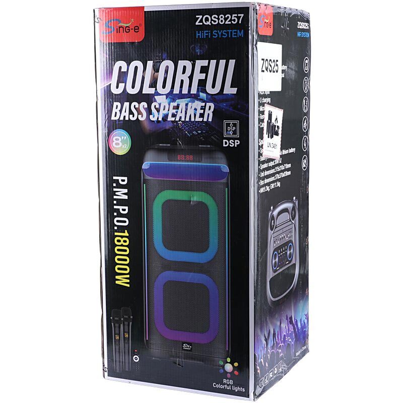اسپیکر چمدانی بلوتوثی سینگ ای ZQS8258 + میکروفون و ریموت کنترل