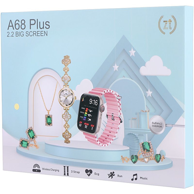 ساعت هوشمند A68 Plus + یک عدد ساعت عقربه ای زنانه