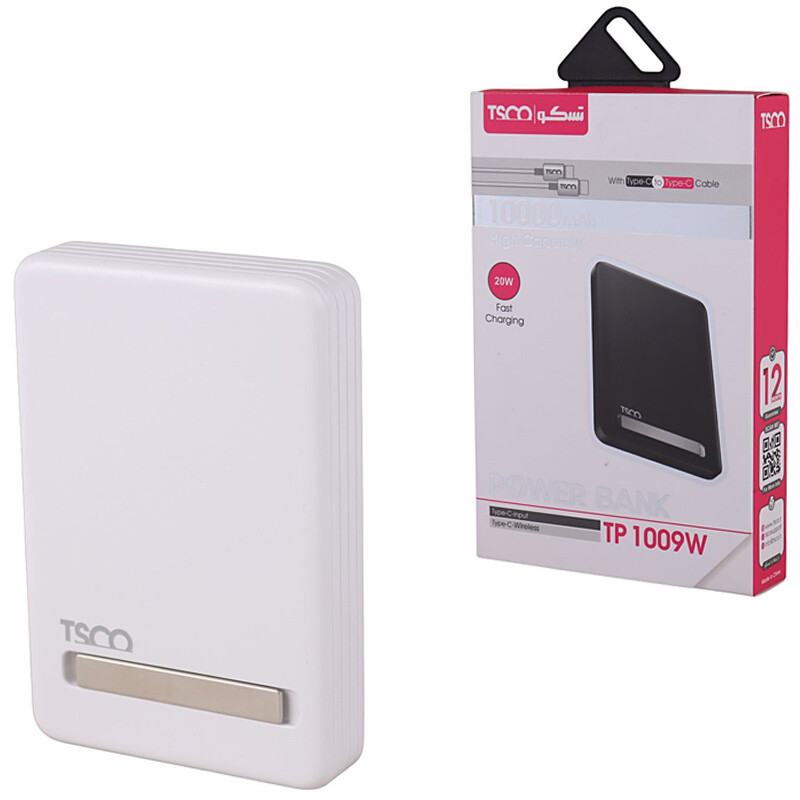 پاوربانک بی سیم فست شارژ تسکو TP 1009W QC3.0 PD 20W ظرفیت 10000 میلی آمپر ساعت