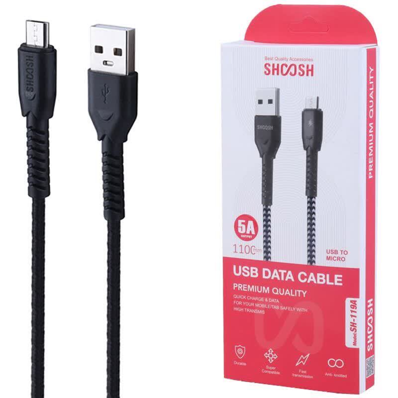 کابل میکرو یو اس بی فست شارژ 5 آمپر شوش SH-119A طول 1.1 متر