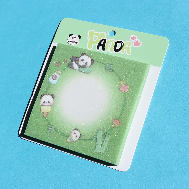 کاغذ یادداشت چسب دار شفاف اکلیلی 50 برگ پاندا NO.8897 سایز 7.3*7.3 سانتی متر