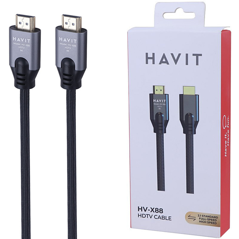 کابل HDMI 8K هویت HV-X88 طول 1.8 متر