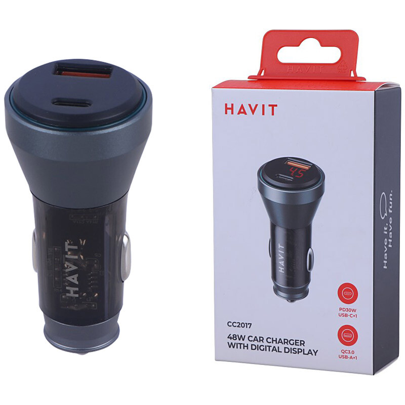 شارژر فندکی 30 وات هویت CC2017