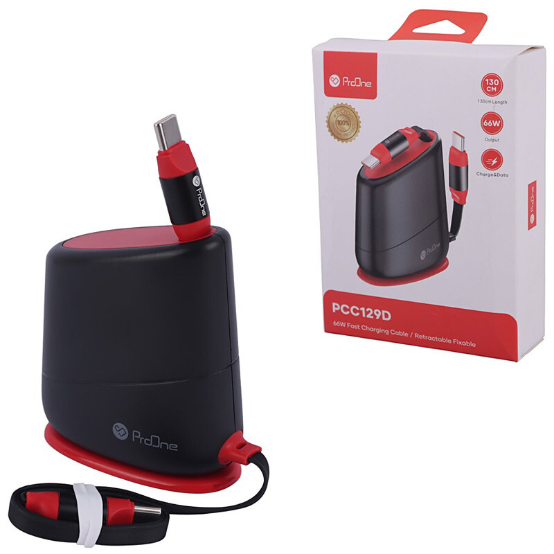 کابل دو سر تایپ سی فست شارژ 66 وات پرووان PCC129D طول 1.3 متر