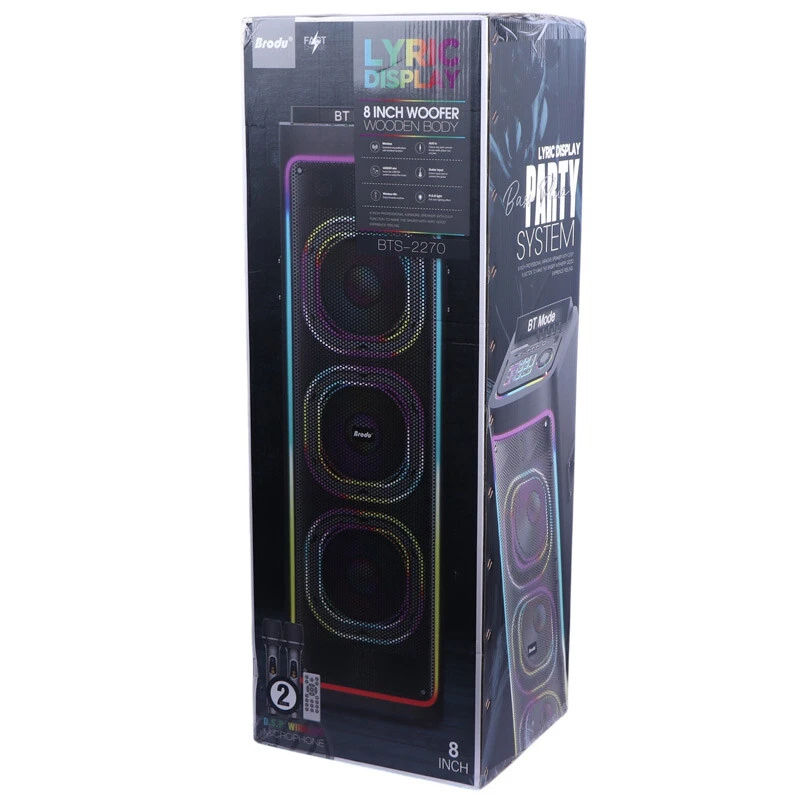 اسپیکر چمدانی بلوتوثی برودو BTS-2270 + میکروفون و ریموت کنترل