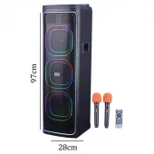 اسپیکر چمدانی بلوتوثی برودو BTS-2270 + میکروفون و ریموت کنترل