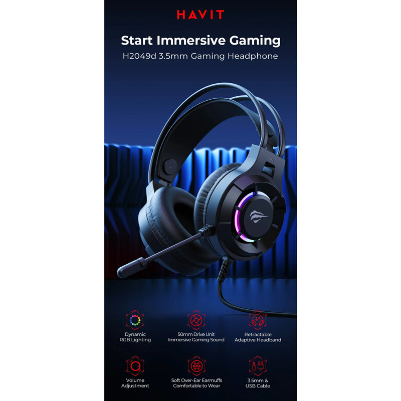 هدست گیمینگ سیم دار Havit Gamenote H2049D