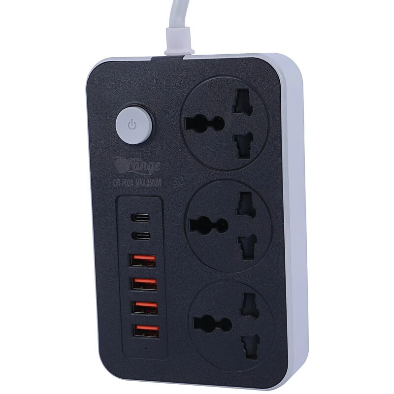 چند راهی 3 خانه اورنج OR-PD24 با کابل 2 متری + شارژر USB و Type-C