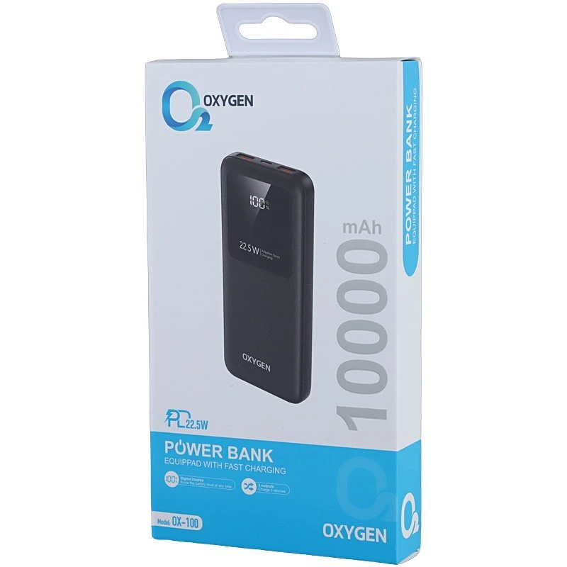 پاور بانک فست شارژ اکسیژن OX-100 PD 22.5W ظرفیت 10000 میلی آمپر ساعت