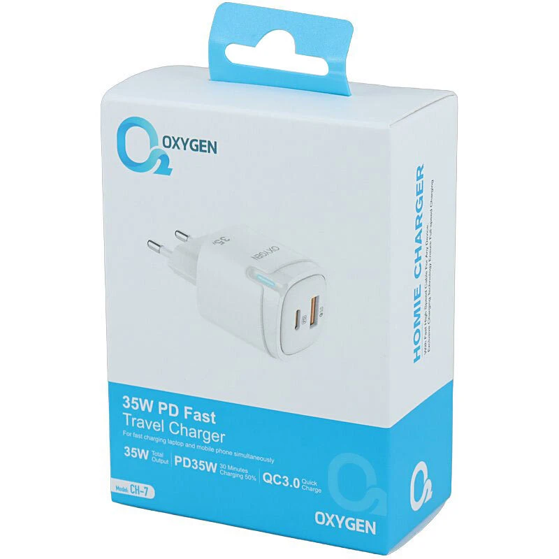 شارژر دیواری 35 وات اکسیژن CH-7 QC3.0 PD 3A