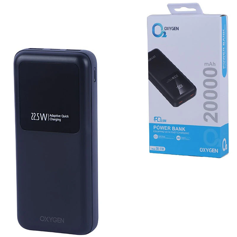 پاور بانک فست شارژ اکسیژن OX-110 PD 22.5W ظرفیت 20000 میلی آمپر ساعت