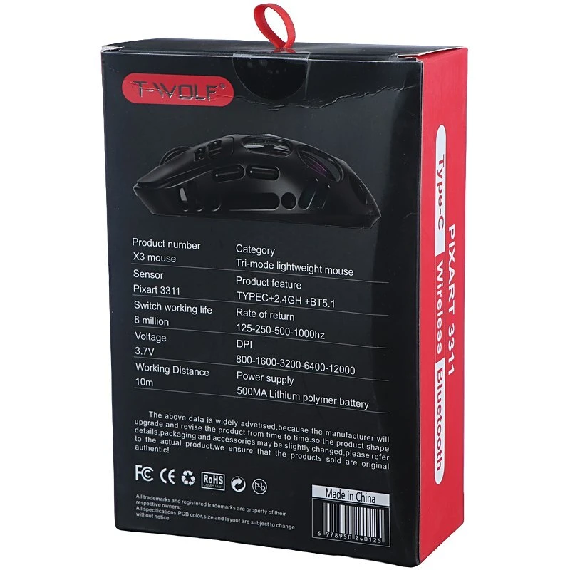 موس بی سیم گیمینگ تی ولف X3