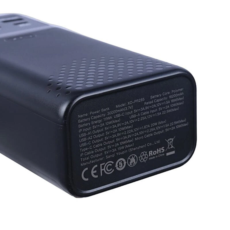 پاور بانک فست شارژ ایکس او XO-PR285 PD 22.5W ظرفیت 30000 میلی آمپر ساعت