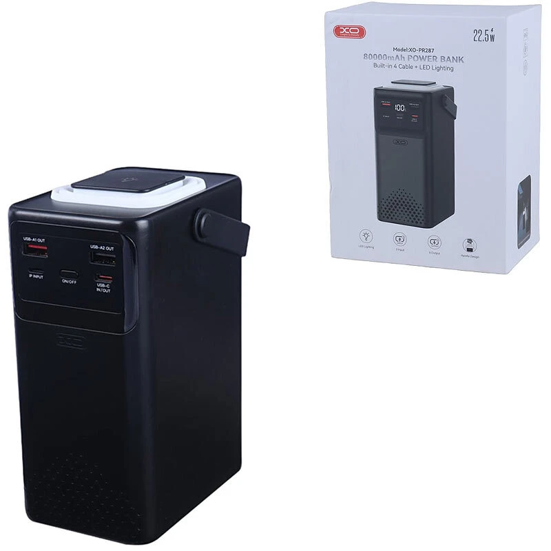پاور بانک فست شارژ ایکس او XO-PR287 PD 22.5W ظرفیت 80000 میلی آمپر ساعت