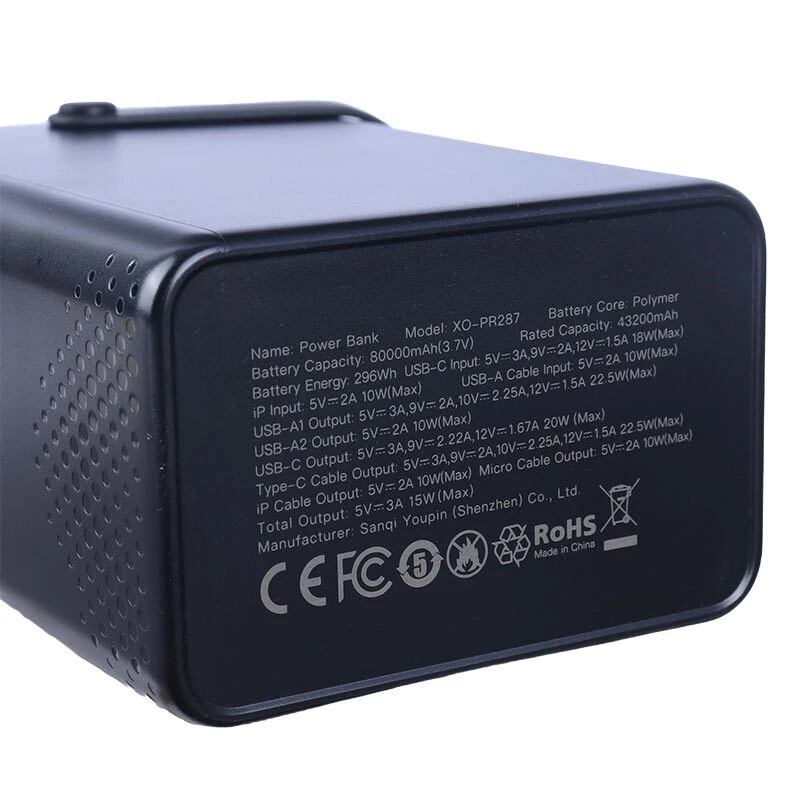 پاور بانک فست شارژ ایکس او XO-PR287 PD 22.5W ظرفیت 80000 میلی آمپر ساعت