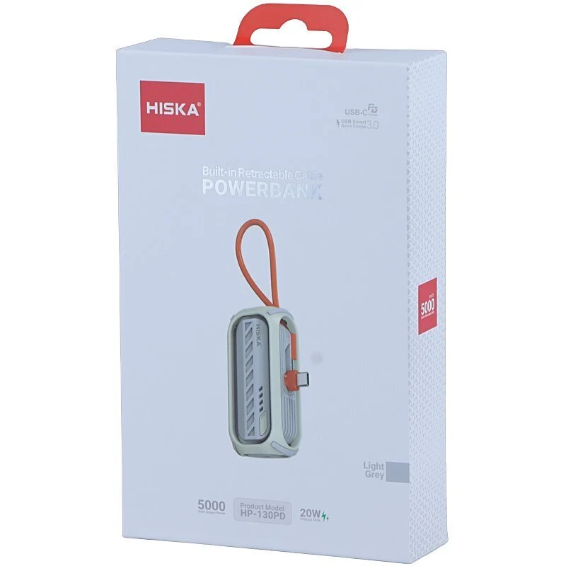 پاور بانک فست شارژ هیسکا HP-130PD QC PD 20W ظرفیت 5000 میلی آمپر ساعت