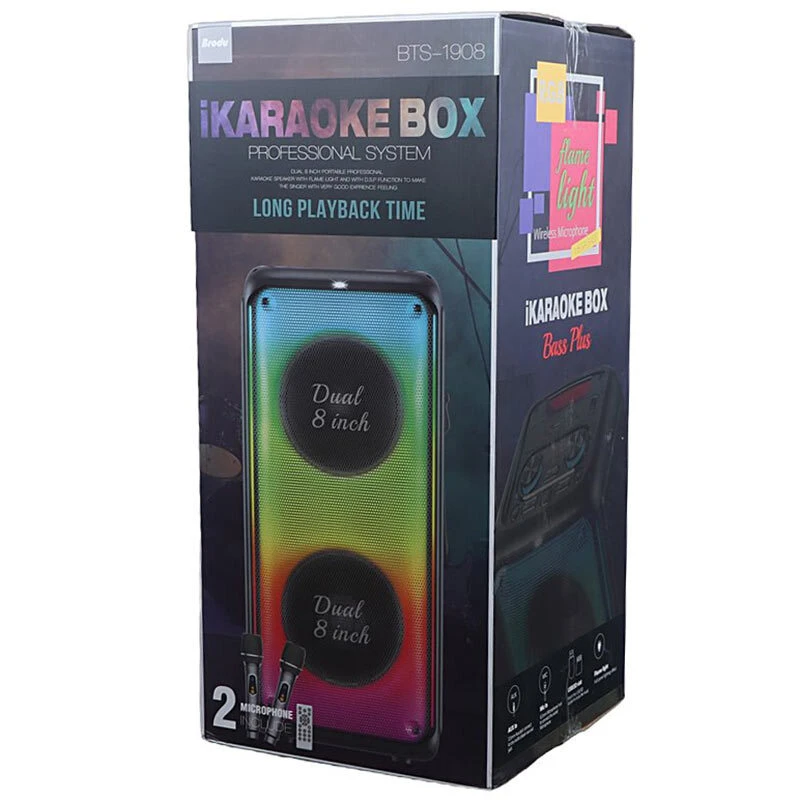 اسپیکر چمدانی بلوتوثی برودو BTS-1908 + میکروفون و ریموت کنترل