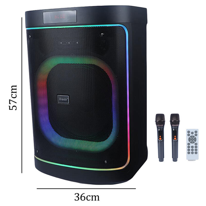 اسپیکر چمدانی بلوتوثی برودو BTS-2248 + میکروفون و ریموت کنترل