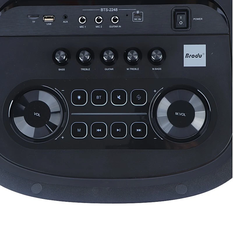 اسپیکر چمدانی بلوتوثی برودو BTS-2248 + میکروفون و ریموت کنترل