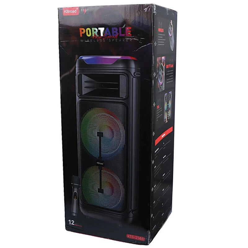 اسپیکر چمدانی بلوتوثی کی برود KTS-2146 + میکروفون